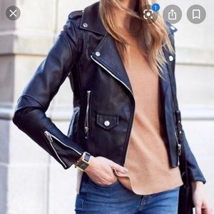 Blank faux leather motorcycle jacket. Barely worn!